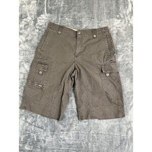 Columbia Mens Brown Cargo Shorts Size 34 Outdoor Utility Pockets Button & Zip